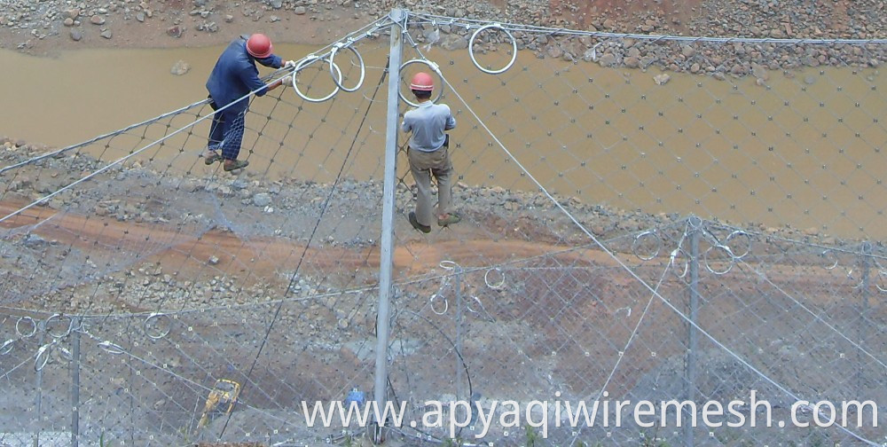 SNS slope protection Mesh netting Steel Cable Rolled Net GPS2 rockfall barrier netting